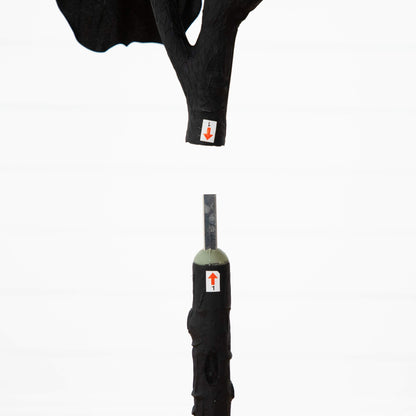 6' artificial Halloween black fiddle leaf tree Nearly Natural with black wrapped trunk on Tampa Home & Garden Store