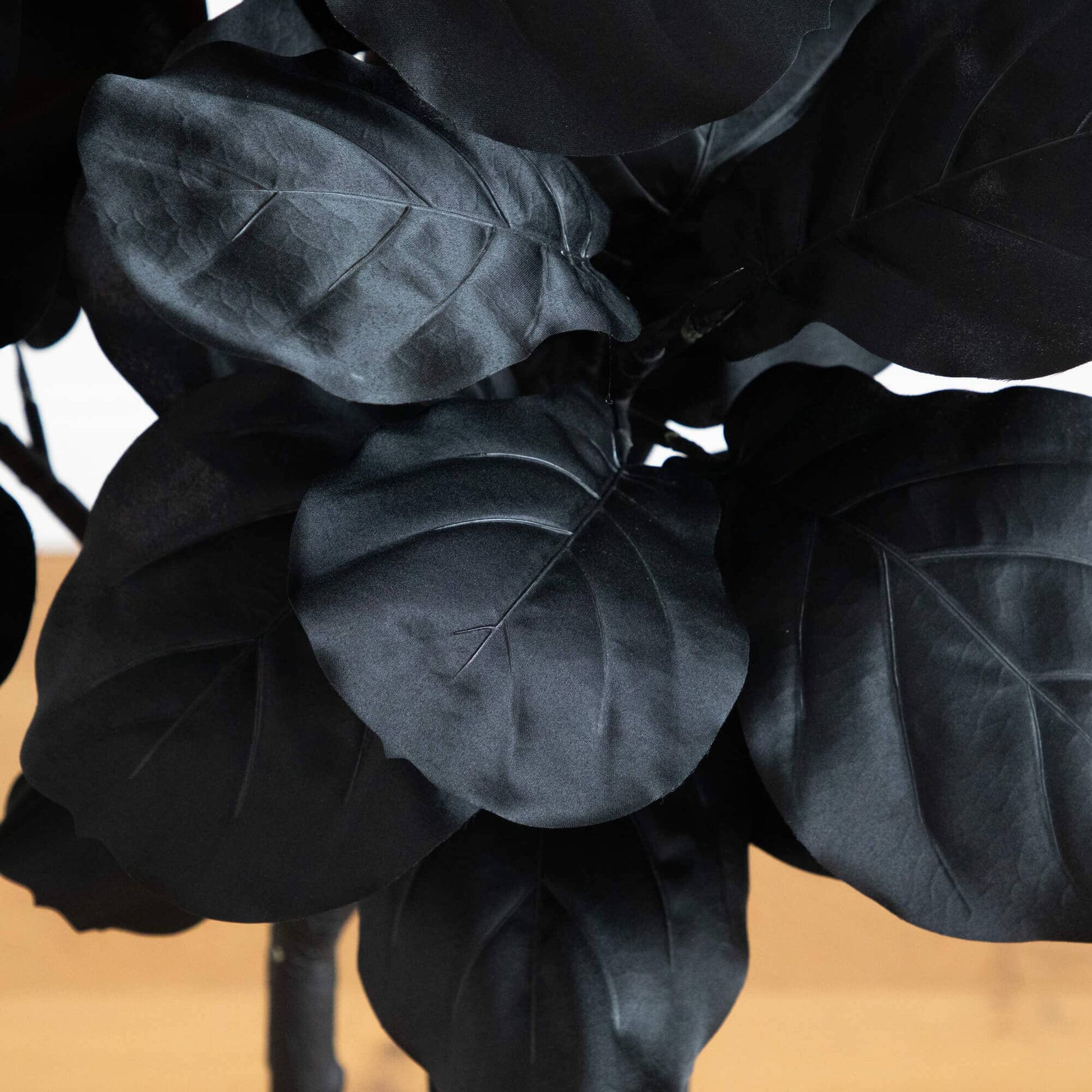 6 ft artificial Halloween black fiddle leaf tree by Nearly Natural with dark leaves on Tampa Home & Garden Store