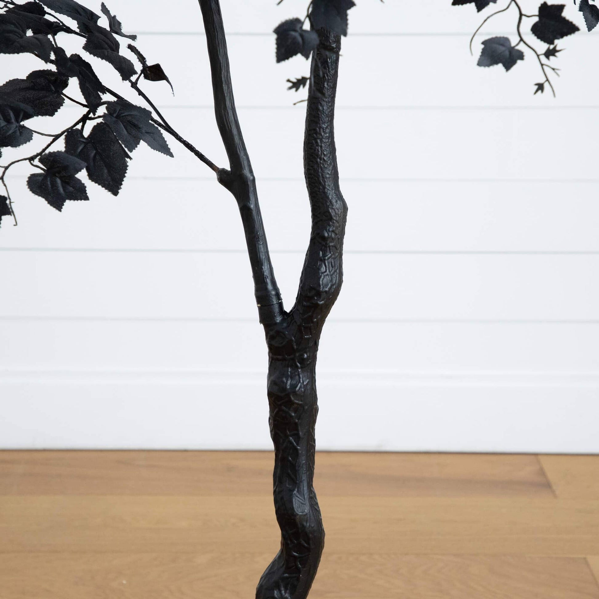 Nearly Natural 6' tall artificial Halloween Black Maple Tree with black trunk and dark leaves on Tampa Home & Garden Store