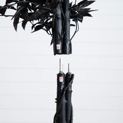 6' Artificial Halloween Black Maple Tree with Natural Trunk by Nearly Natural on Tampa Home & Garden Store