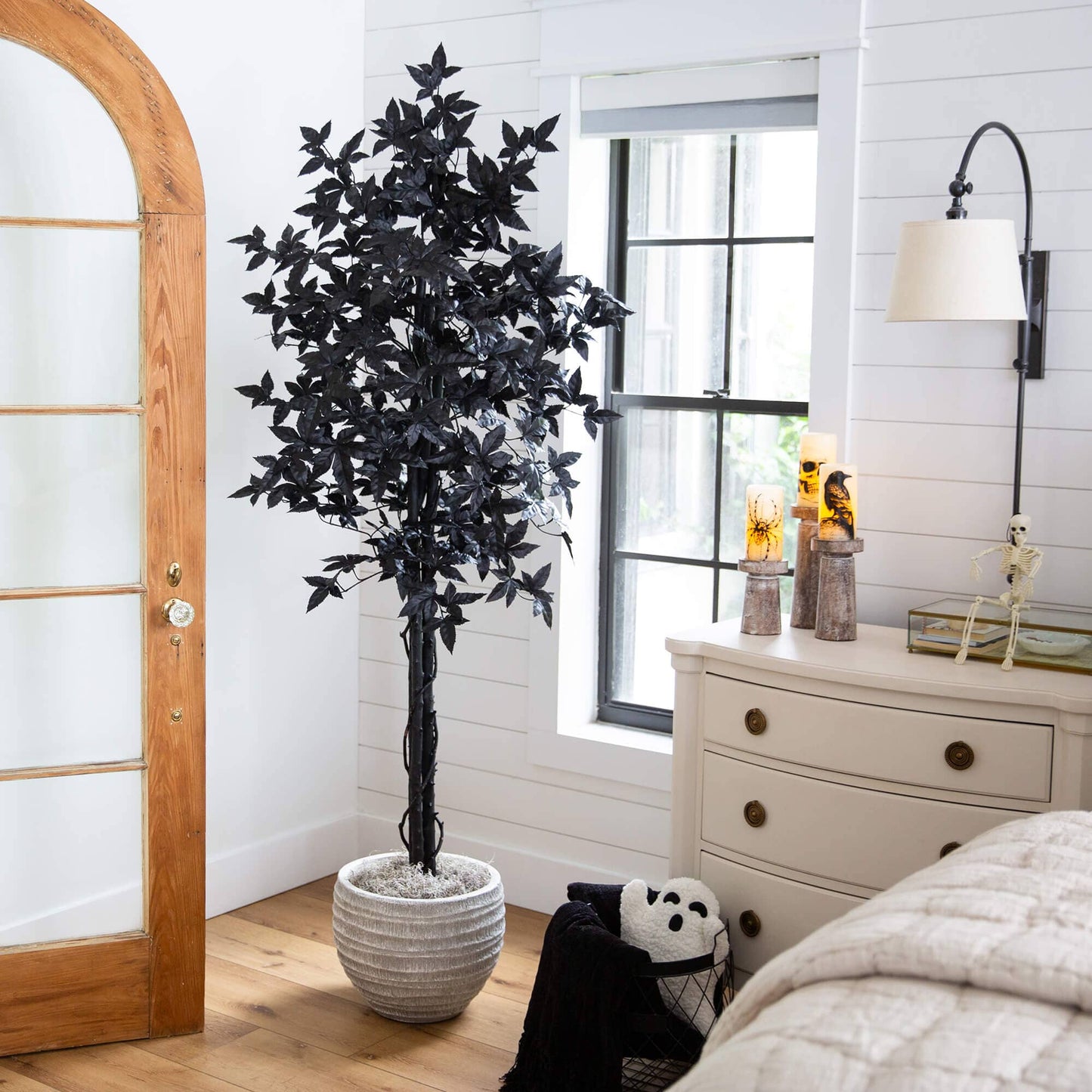 6' Nearly Natural artificial Halloween Black Maple Tree with natural trunk on Tampa Home & Garden Store