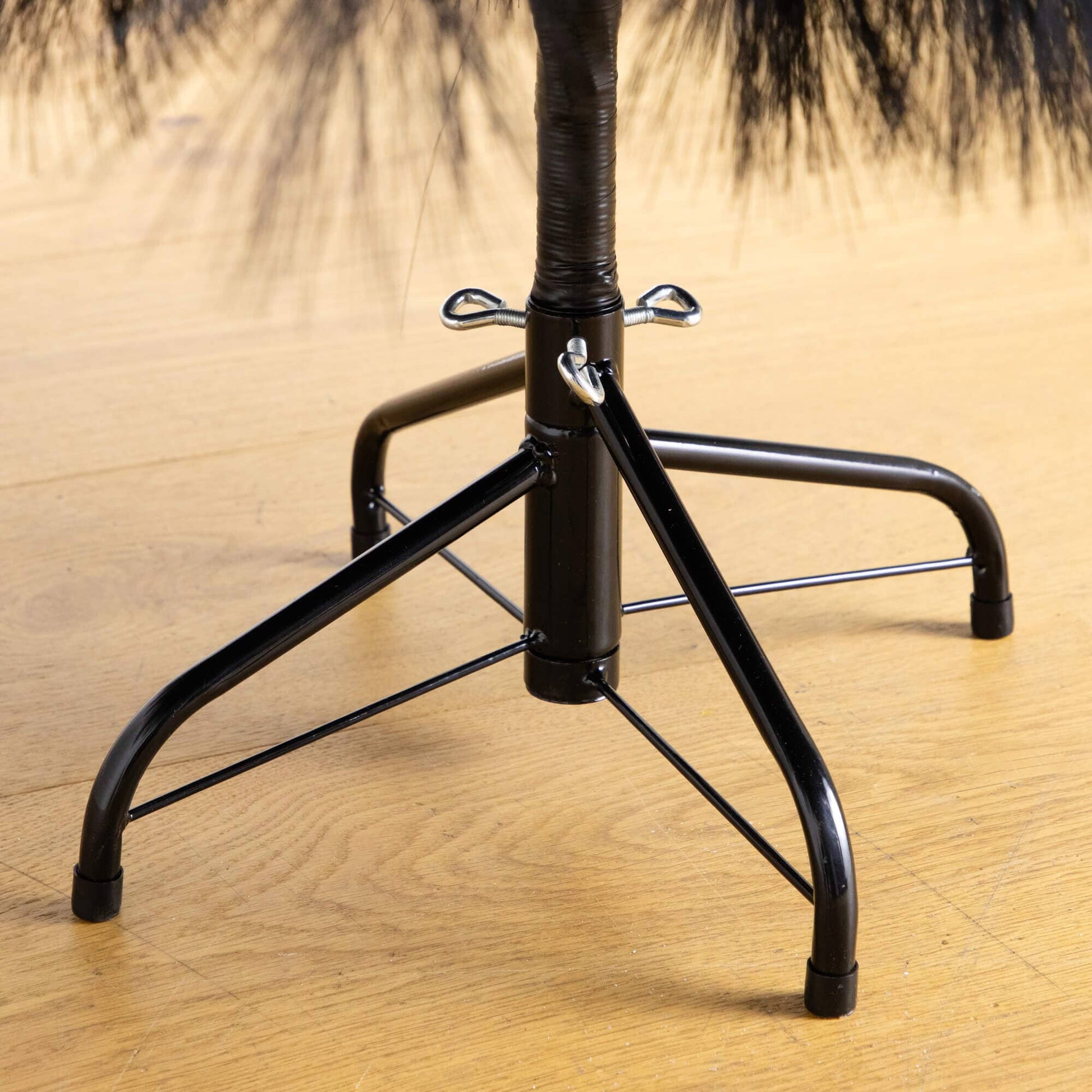 6' Nearly Natural artificial Halloween black pampas grass Christmas tree with metal stand on Tampa Home & Garden Store