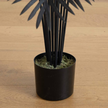 6' Artificial Halloween Black Paradise Palm Tree Nearly Natural with black trunks in pot on Tampa Home & Garden Store