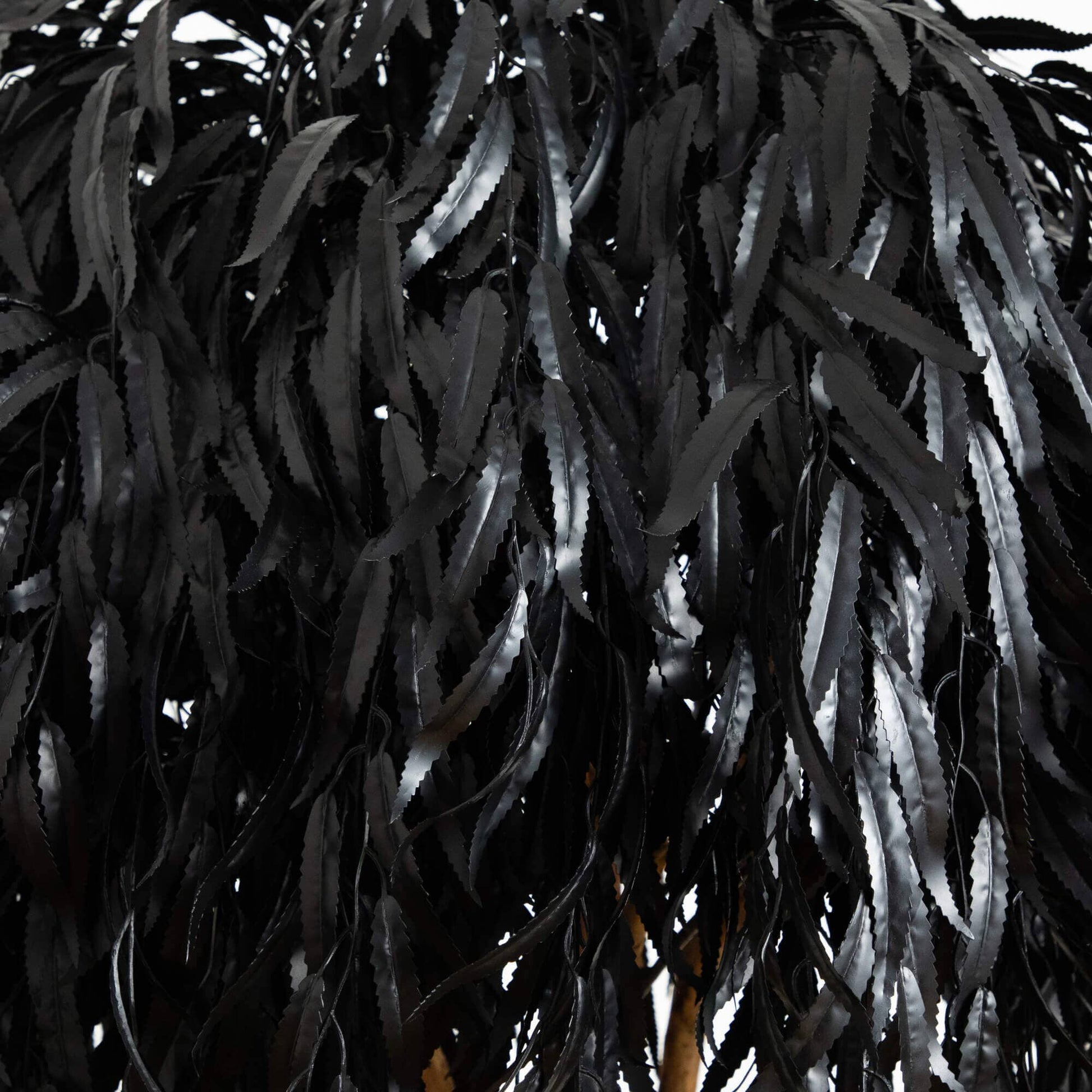 6' Artificial Halloween Black Willow Tree by Nearly Natural with black serrated leaves on Tampa Home & Garden Store