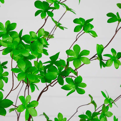 6-ft Artificial Minimalist Enkianthus Tree by Nearly Natural with green leaves on brown stems on Tampa Home & Garden Store