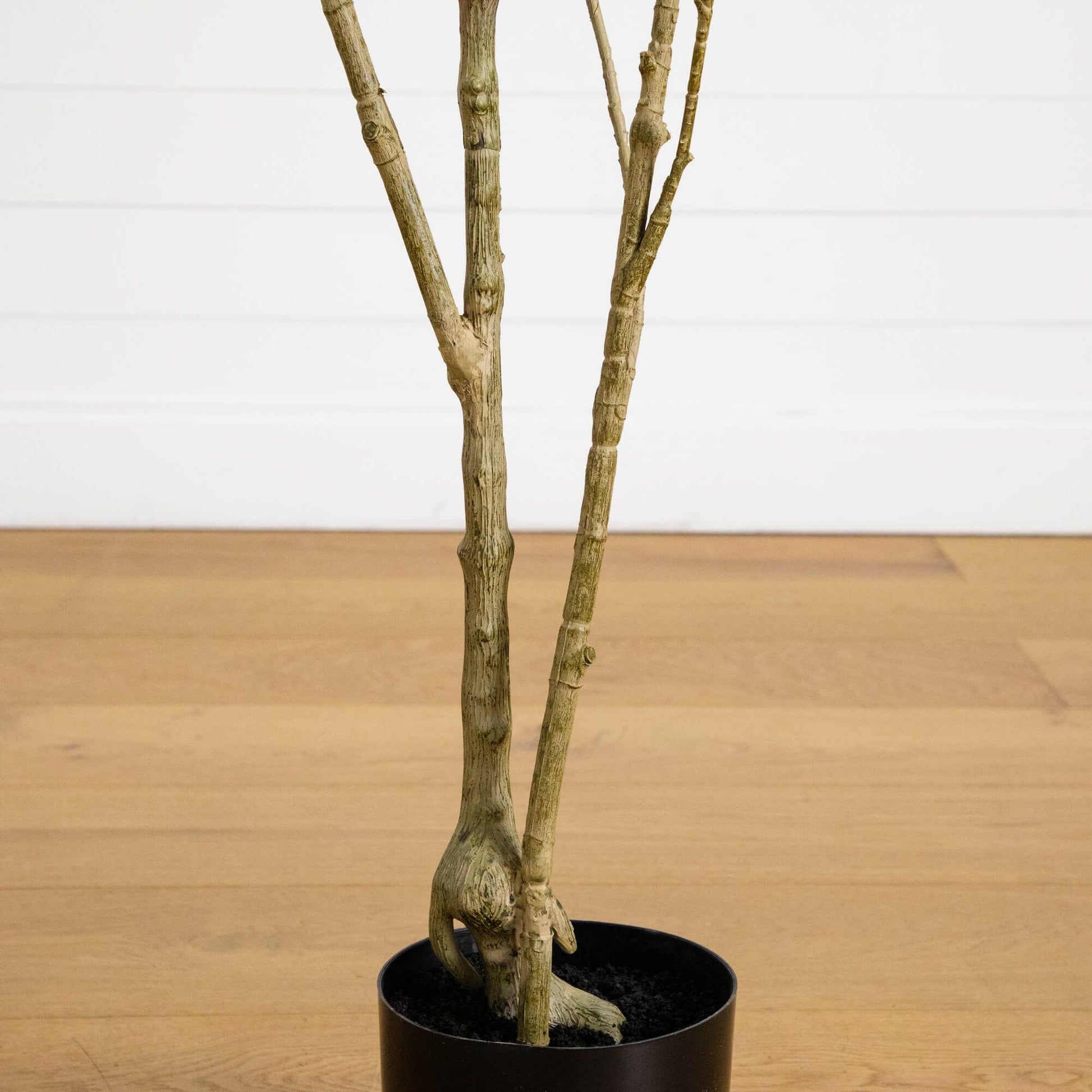 Nearly Natural 6' artificial minimalist Japanese Pieris tree with bare multi-trunk stems in a dark pot on Tampa Home & Garden Store