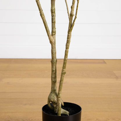 Nearly Natural 6' artificial minimalist Japanese Pieris tree with bare multi-trunk stems in a dark pot on Tampa Home & Garden Store