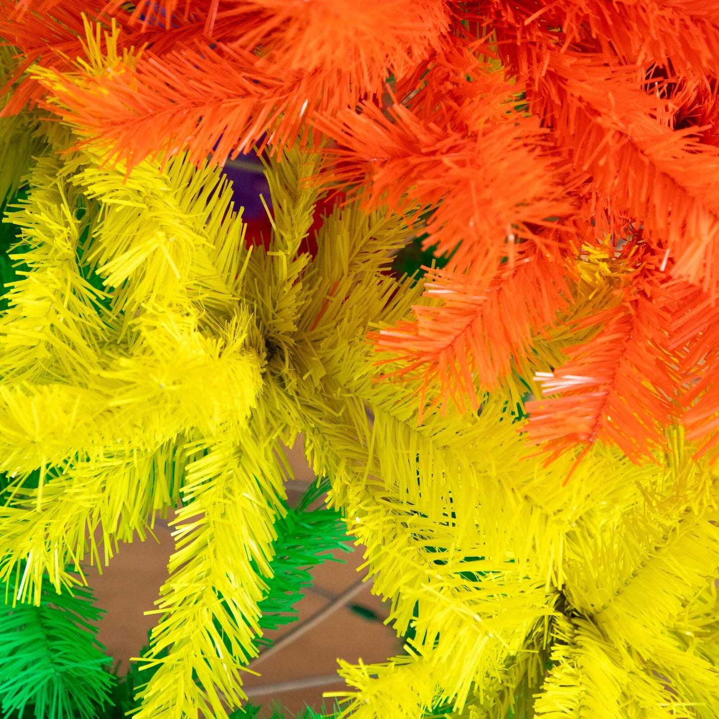 6' Rainbow Artificial Christmas Tree by Nearly Natural with multicolor bristle needles on Tampa Home & Garden Store