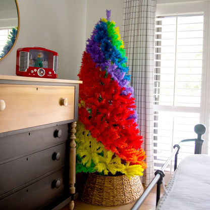 6' Rainbow Christmas Tree with feather-brush branches in gradient colors on Tampa Home & Garden Store