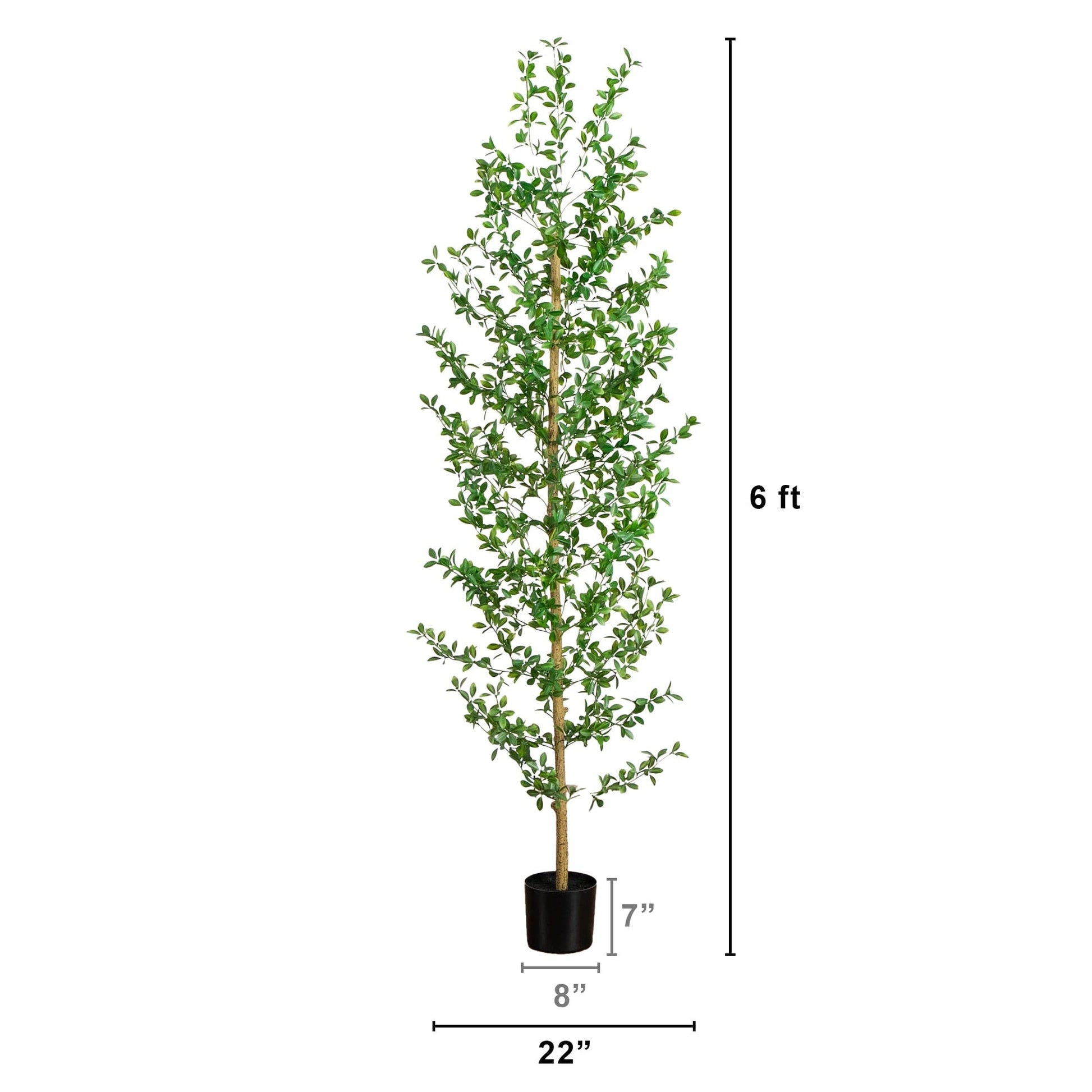 6' Artificial Shady Lady Black Olive Tree, Nearly Natural, lush green leaves in a black pot on Tampa Home & Garden Store