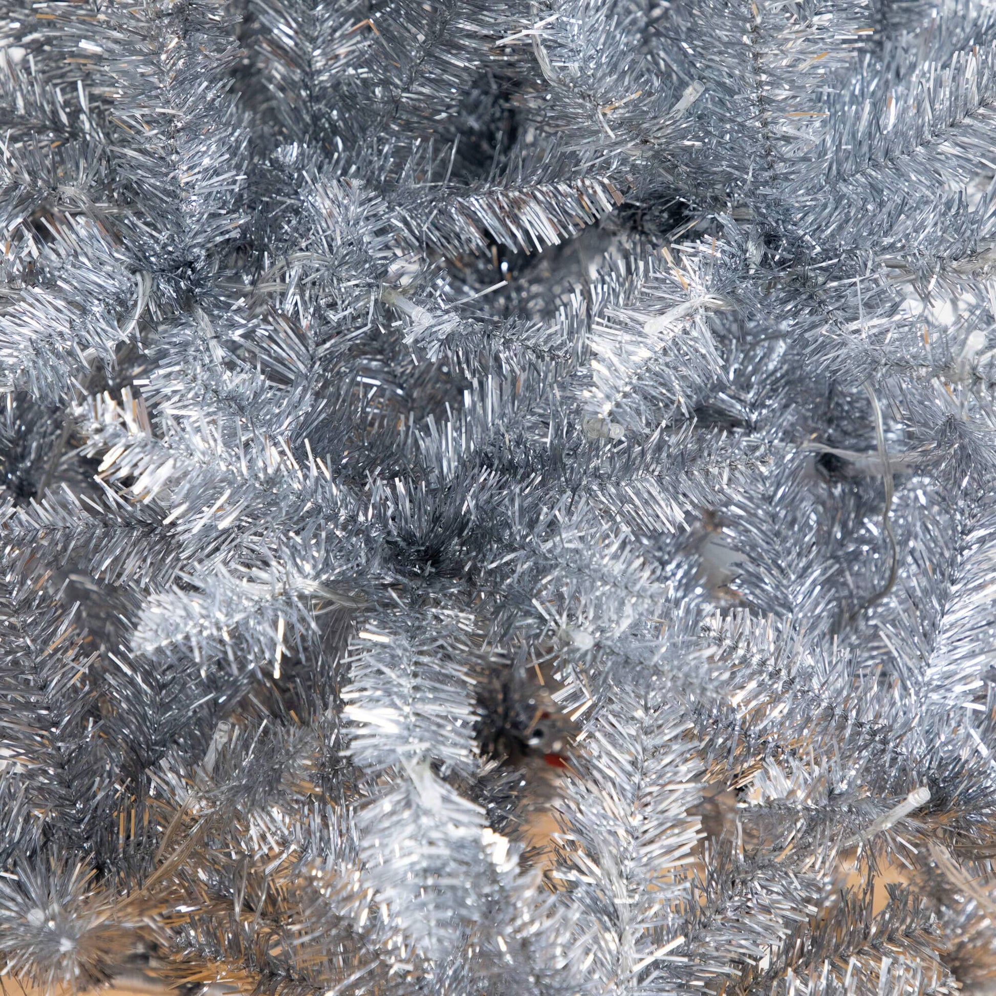 6 ft Nearly Natural artificial silver Christmas tree with dense tinsel branches on Tampa Home & Garden Store