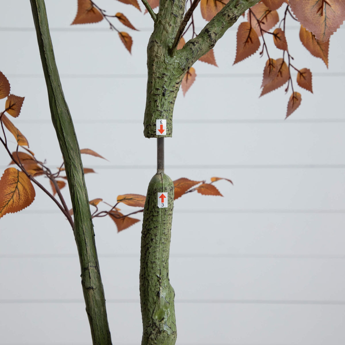 6' Autumn Birch Leaf Artificial Fall Tree by Nearly Natural orange-brown leaves and textured trunk on Tampa Home & Garden Store