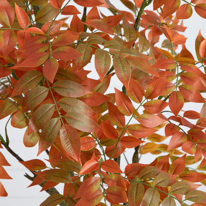 6' Autumn Sumac Artificial Tree by Nearly Natural with orange-red foliage on Tampa Home & Garden Store