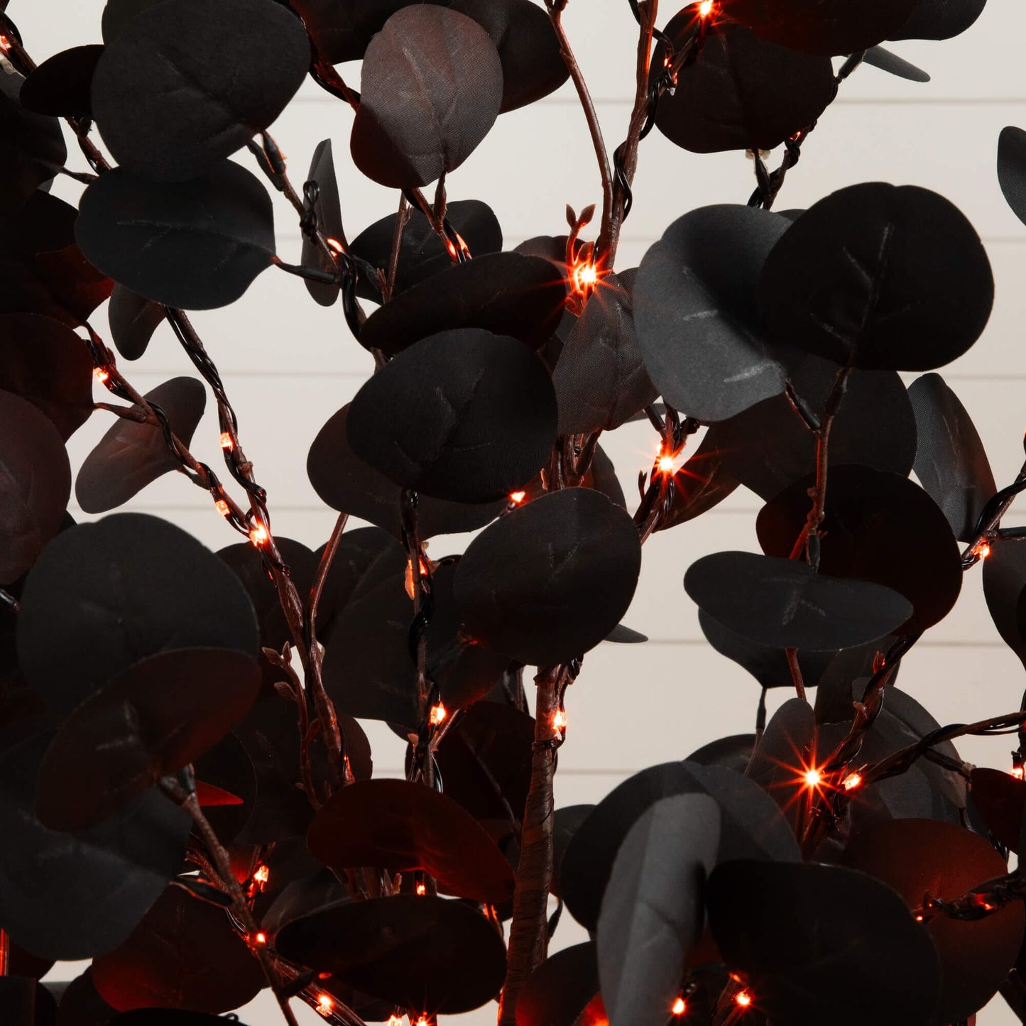 6' Pre-Lit Halloween Black Eucalyptus Tree with orange LEDs Nearly Natural on Tampa Home & Garden Store