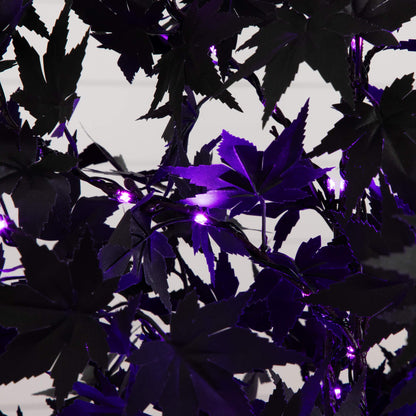 6' Pre-Lit Black Maple Halloween Tree with orange & purple LED lights Nearly Natural on Tampa Home & Garden Store