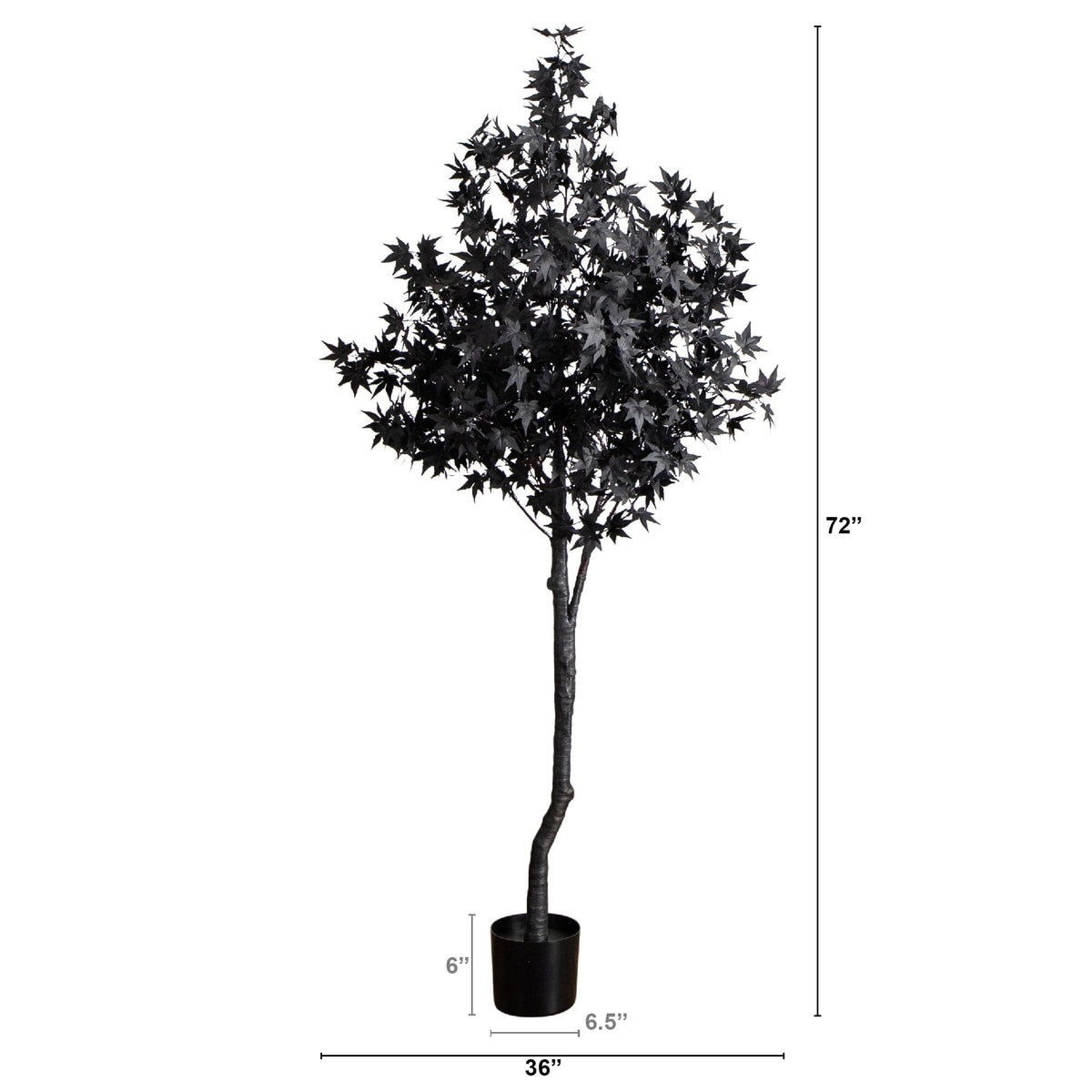 6 ft pre-lit black maple artificial tree with 300 orange and purple LEDs in planter on Tampa Home & Garden Store