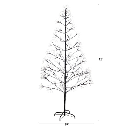 Nearly Natural 6 ft pre-lit black starburst Halloween tree with 1680 fairy warm white LEDs on Tampa Home & Garden Store