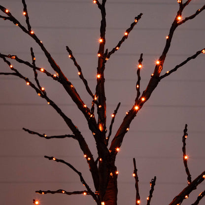6 ft pre-lit artificial Halloween twig tree with orange LED lights on Tampa Home & Garden Store
