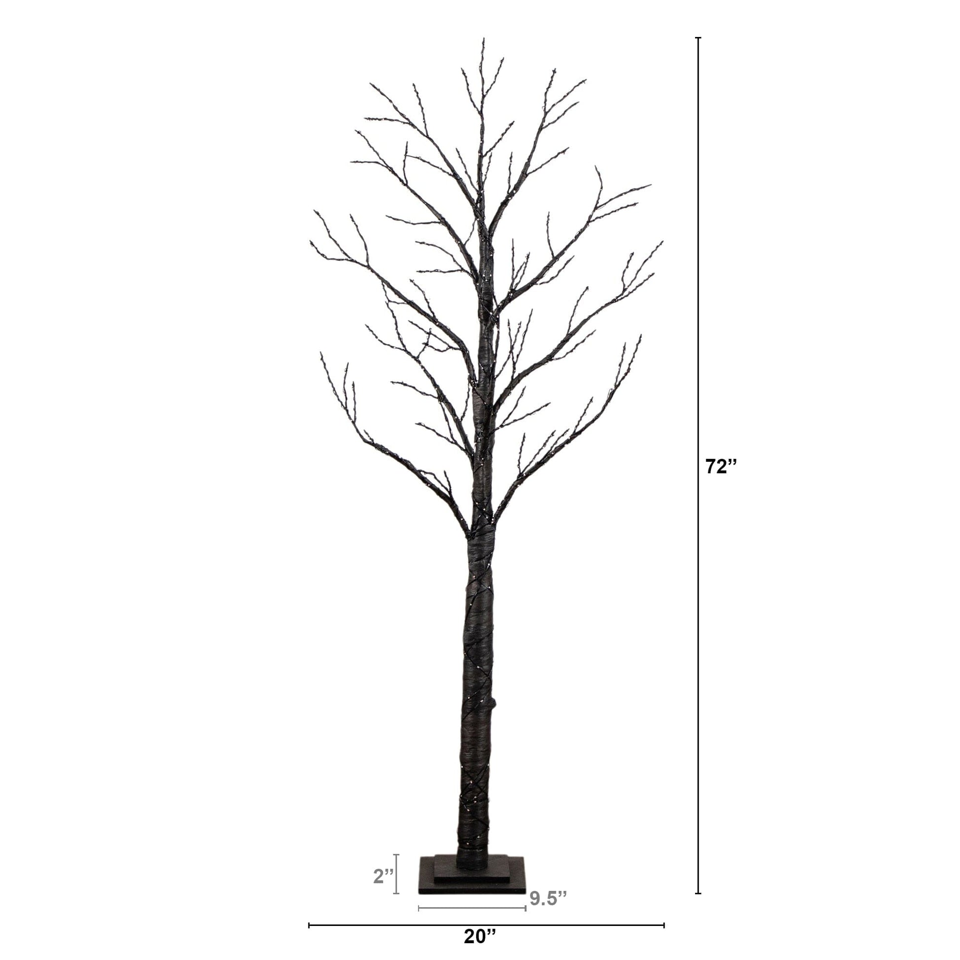 6' tall pre-lit artificial Halloween twig tree with 480 orange and purple LEDs Nearly Natural on Tampa Home & Garden Store