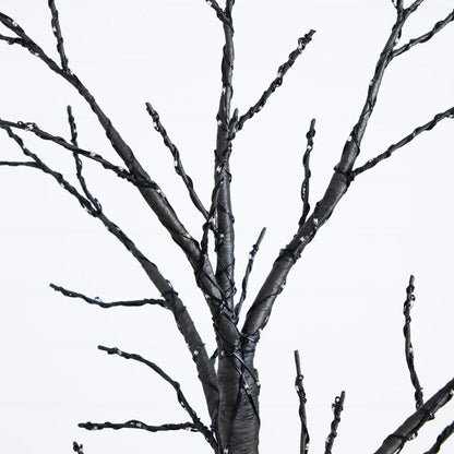 6ft Pre-Lit Halloween Twig Tree with twisted black branches and orange LED lights Nearly Natural on Tampa Home & Garden Store