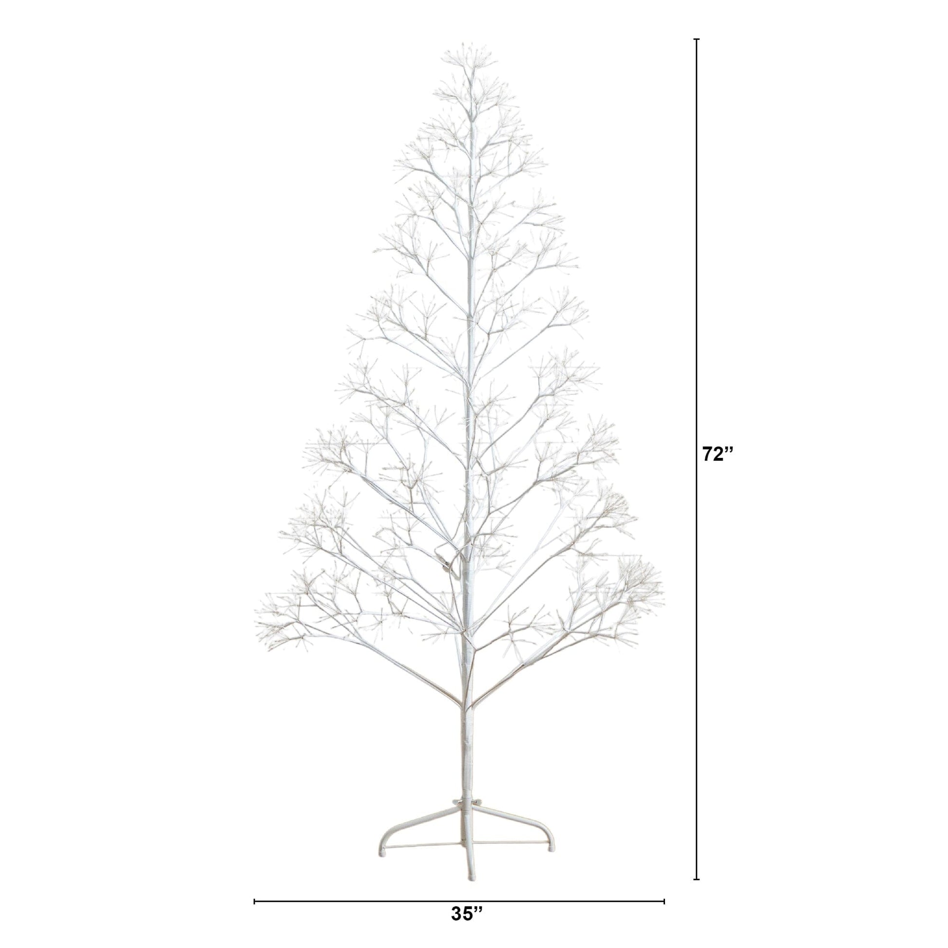 6 ft Nearly Natural pre-lit white starburst artificial tree with 1680 warm LEDs on stand on Tampa Home & Garden Store