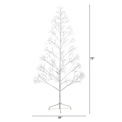 6 ft Nearly Natural pre-lit white starburst artificial tree with 1680 warm LEDs on stand on Tampa Home & Garden Store