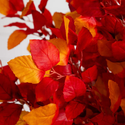 6 ft artificial autumn tree foliage close-up in red orange yellow leaves on Tampa Home & Garden Store