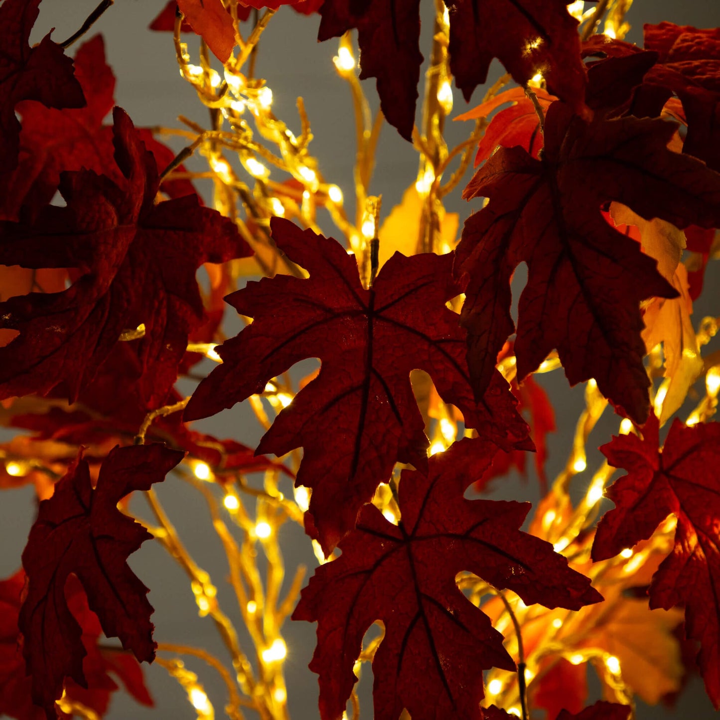 6' Pre-Lit Autumn Weeping Maple tree with 300 warm white LEDs by Nearly Natural on Tampa Home & Garden Store
