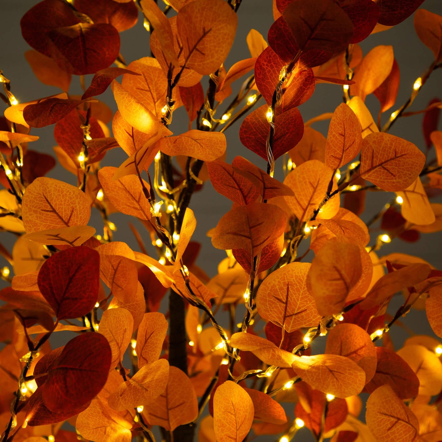 Nearly Natural 6' Pre-Lit Autumn Eucalyptus Artificial Tree with 420 Warm White LED Lights on Tampa Home & Garden Store
