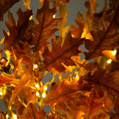 Nearly Natural burnt orange maple artificial fall tree, 6 ft, pre-lit with 300 warm white LEDs on Tampa Home & Garden Store
