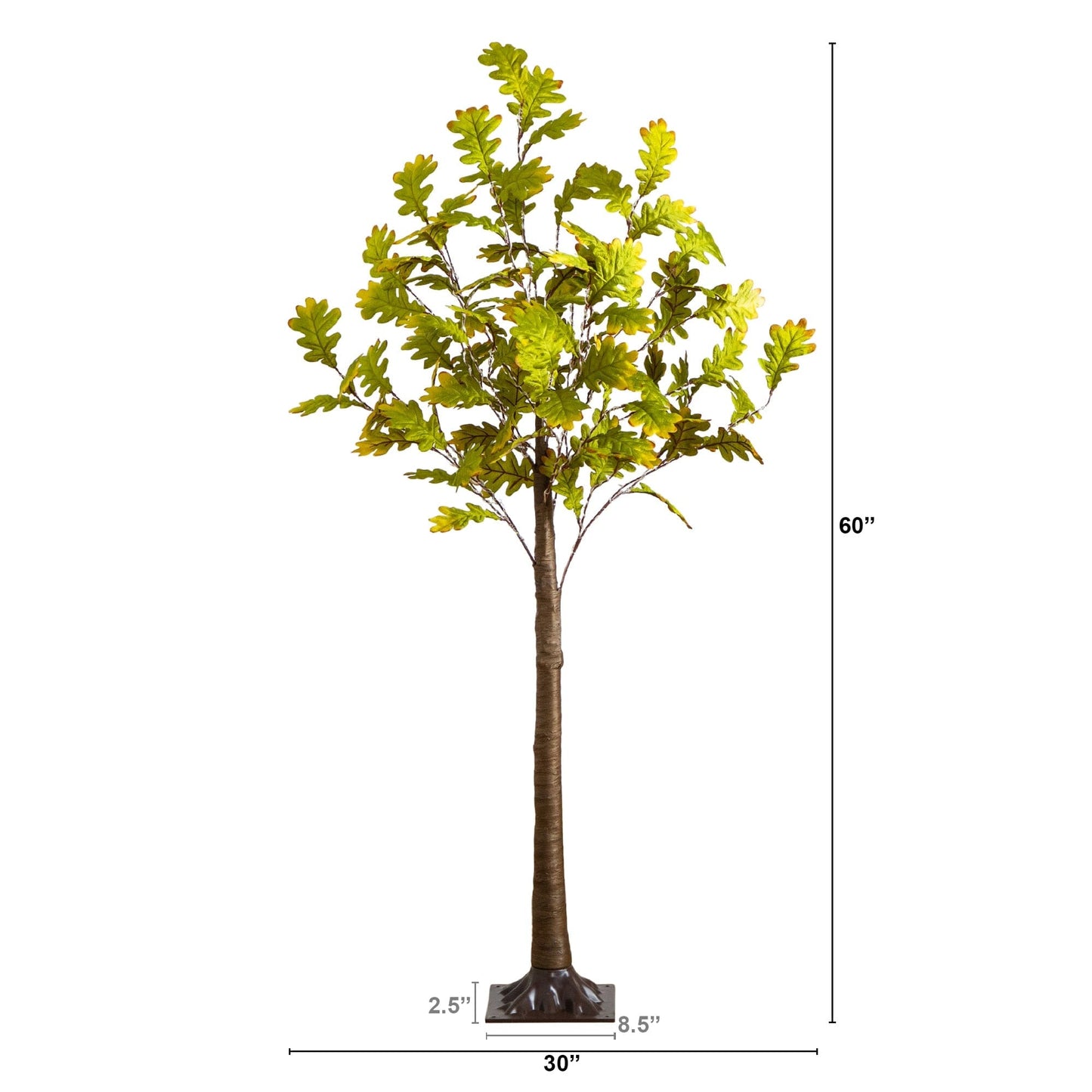6 ft Pre-Lit Green Autumn Oak artificial tree with 250 warm white LED lights Nearly Natural on Tampa Home & Garden Store