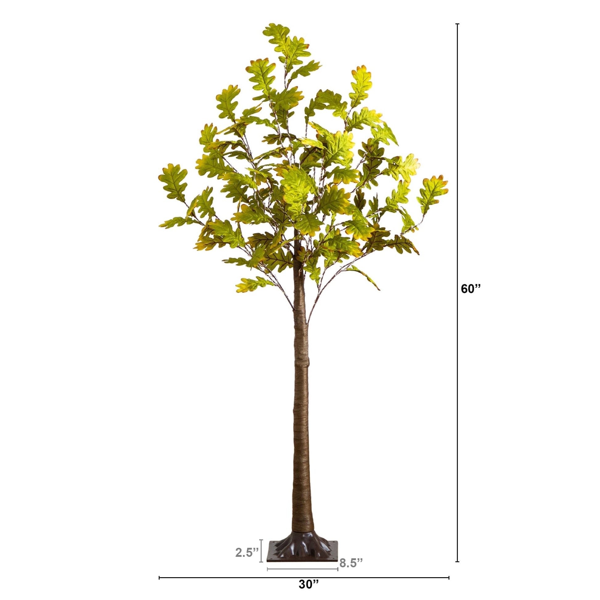 6 ft Pre-Lit Green Autumn Oak artificial tree with 250 warm white LED lights Nearly Natural on Tampa Home & Garden Store