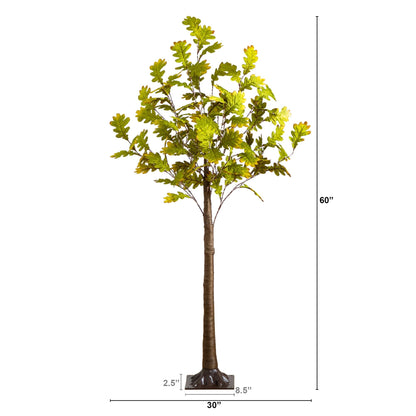 6 ft Pre-Lit Green Autumn Oak artificial tree with 250 warm white LED lights Nearly Natural on Tampa Home & Garden Store