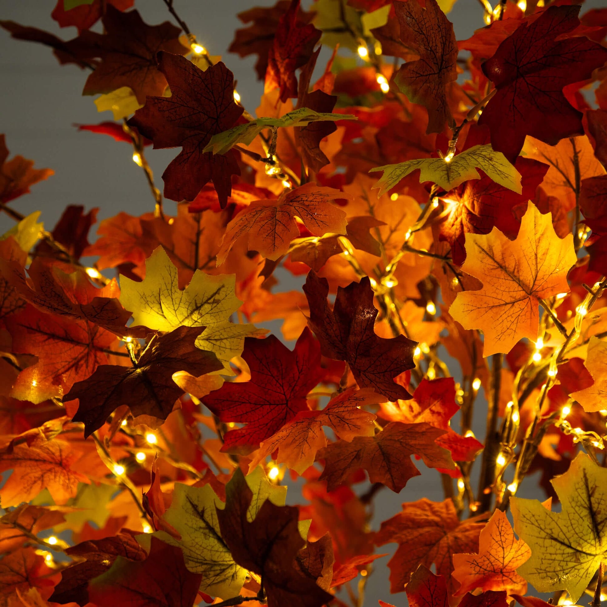 6' Pre-Lit Shades of Autumn Maple Artificial Tree by Nearly Natural with 360 warm white LEDs on Tampa Home & Garden Store