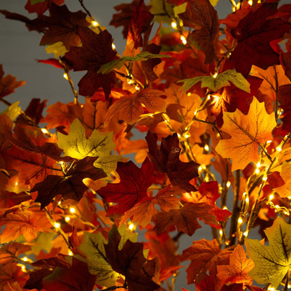 6' Pre-Lit Shades of Autumn Maple Artificial Tree by Nearly Natural with 360 warm white LEDs on Tampa Home & Garden Store