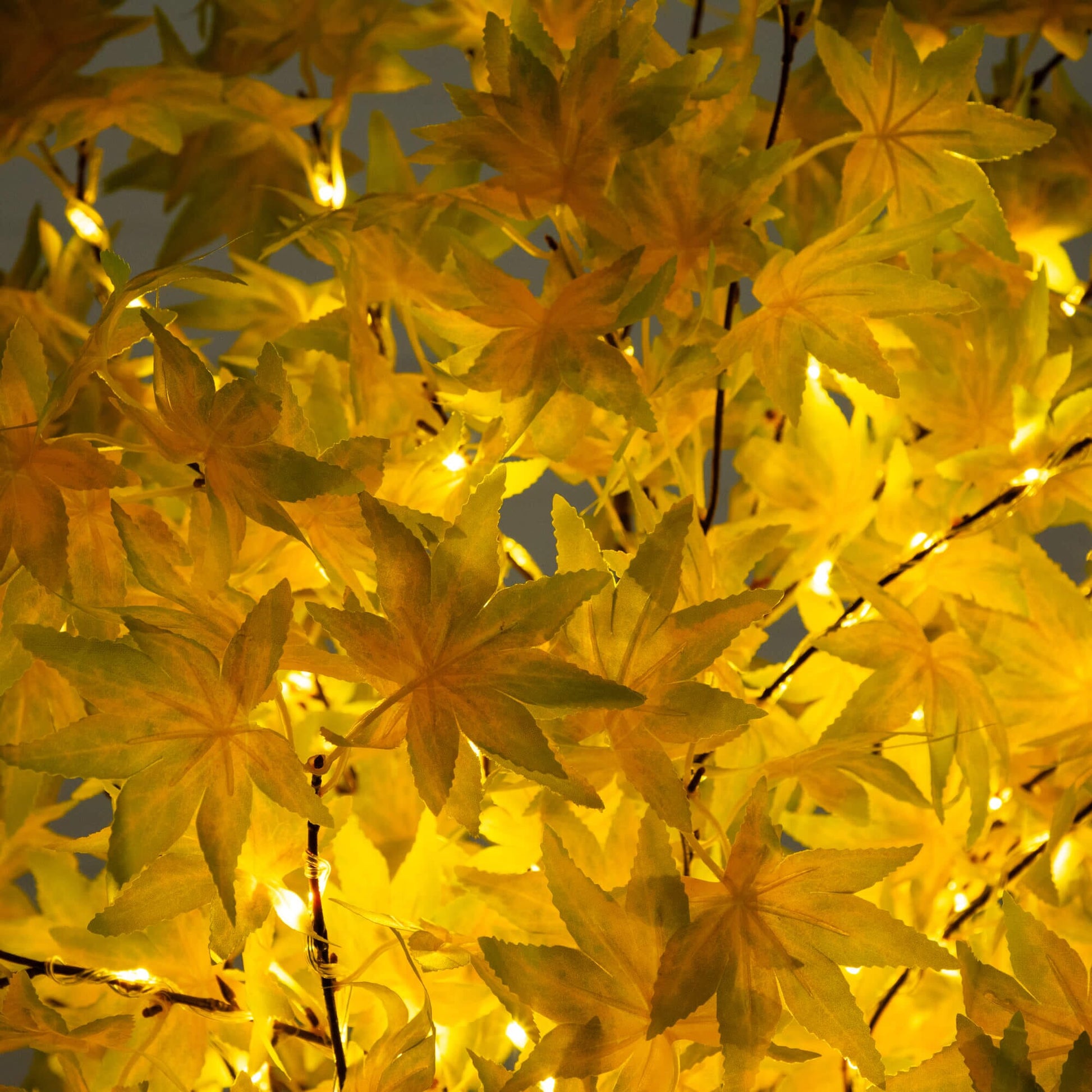 6' Yellow Autumn Maple artificial tree with 350 warm white LEDs by Nearly Natural on Tampa Home & Garden Store