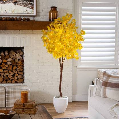 6 ft yellow maple artificial tree by Nearly Natural, 350 warm white LEDs on Tampa Home & Garden Store