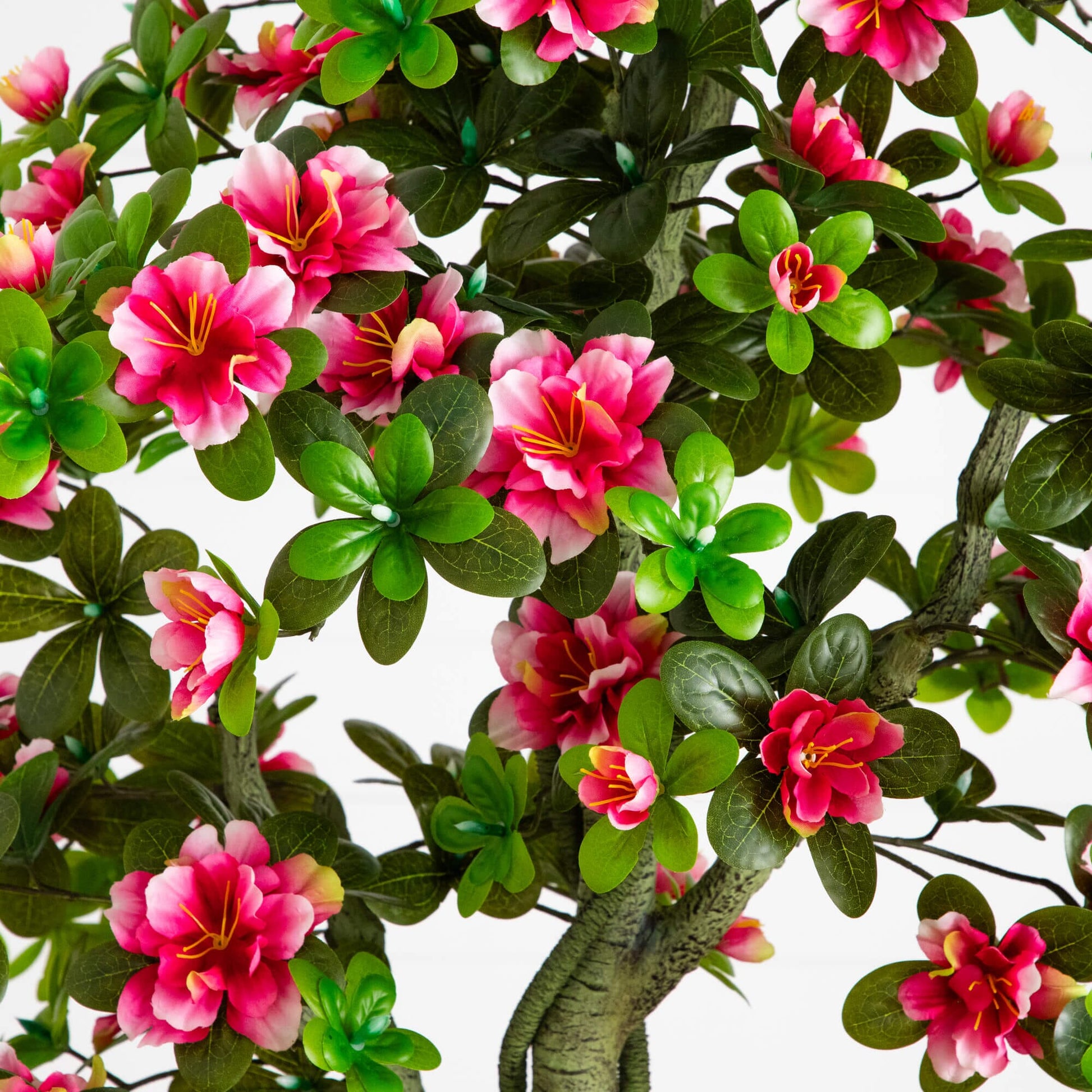 6 ft UV resistant artificial azalea tree with pink blossoms and glossy green leaves on Tampa Home & Garden Store