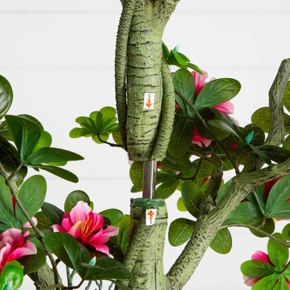 6' UV Resistant Artificial Azalea Tree with pink blossoms and green leaves on Tampa Home & Garden Store