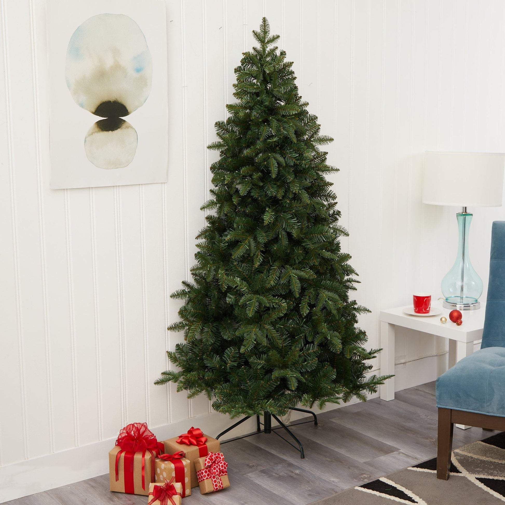 Nearly Natural 6’ Grand Teton Spruce Flat Back Artificial Christmas Tree 180 LED Lights on Tampa Home & Garden Store