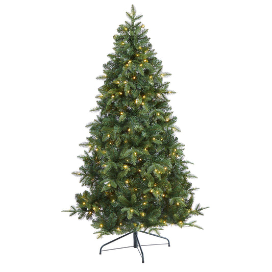 6 ft Grand Teton Spruce Nearly Natural Christmas tree 180 LED lights bendable branches on Tampa Home & Garden Store