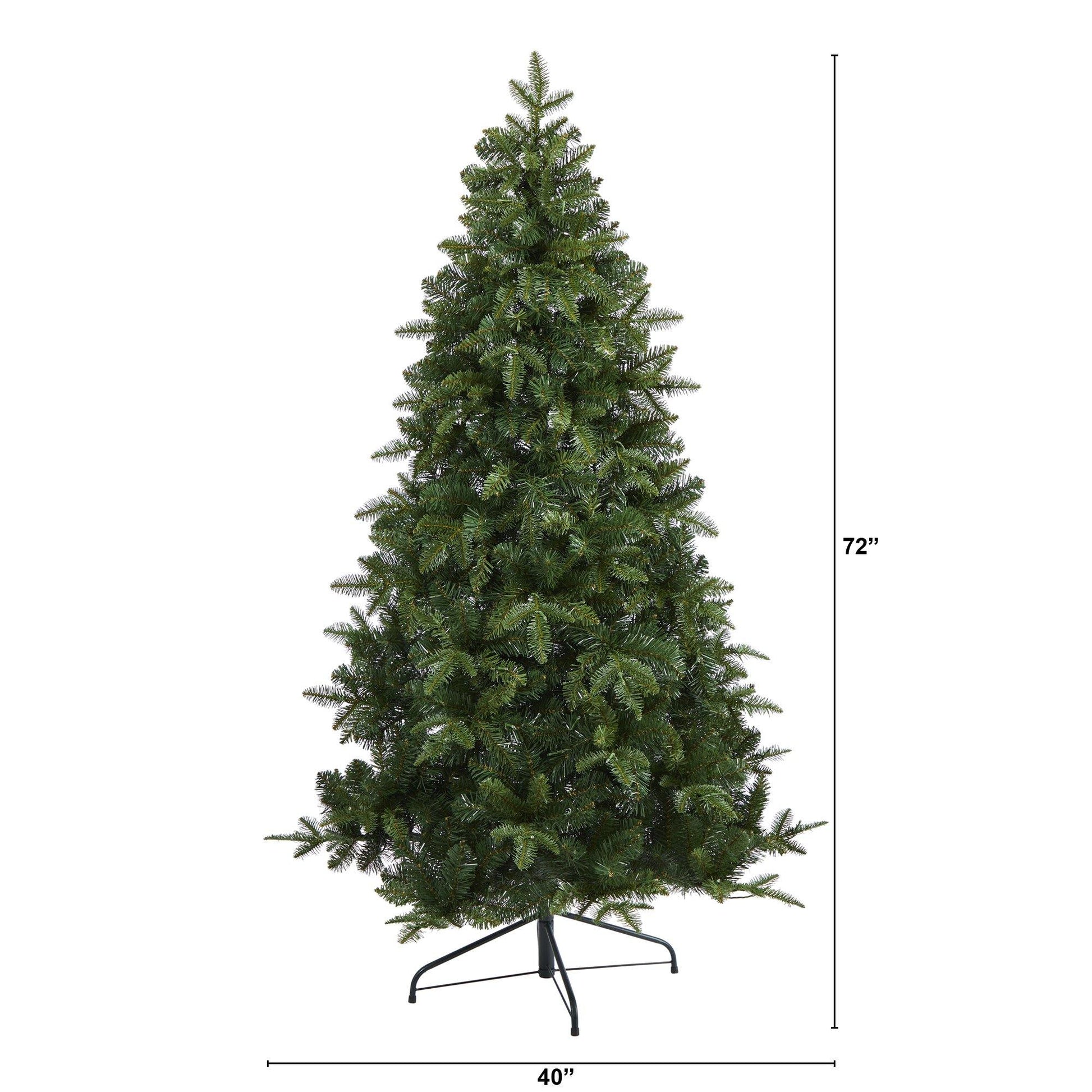 6 ft Grand Teton Spruce flat-back artificial Christmas tree from Nearly Natural with 180 LED lights and 727 bendable branches on Tampa Home & Garden Store
