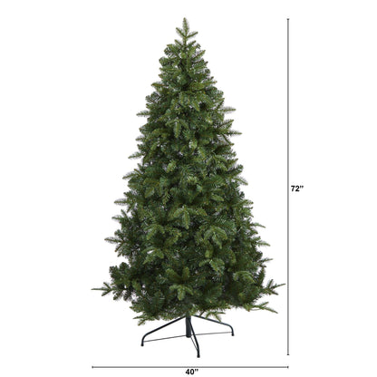 6 ft Grand Teton Spruce flat-back artificial Christmas tree from Nearly Natural with 180 LED lights and 727 bendable branches on Tampa Home & Garden Store