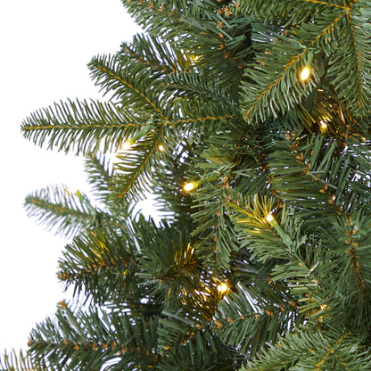 6 ft Grand Teton Spruce flat-back artificial Christmas tree Nearly Natural with clear LED lights on Tampa Home & Garden Store