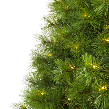 6 ft Green Scotch Pine artificial Christmas tree with 300 clear LED lights Nearly Natural on Tampa Home & Garden Store