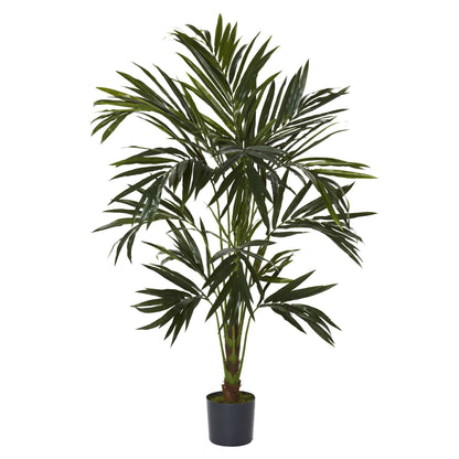 6' Kentia Silk Tree, Nearly Natural artificial tree with dark pot and lush green fronds on Tampa Home & Garden Store