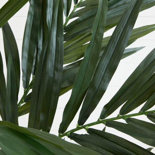 6' Kentia Silk Tree artificial green leaves Nearly Natural close-up view on Tampa Home & Garden Store