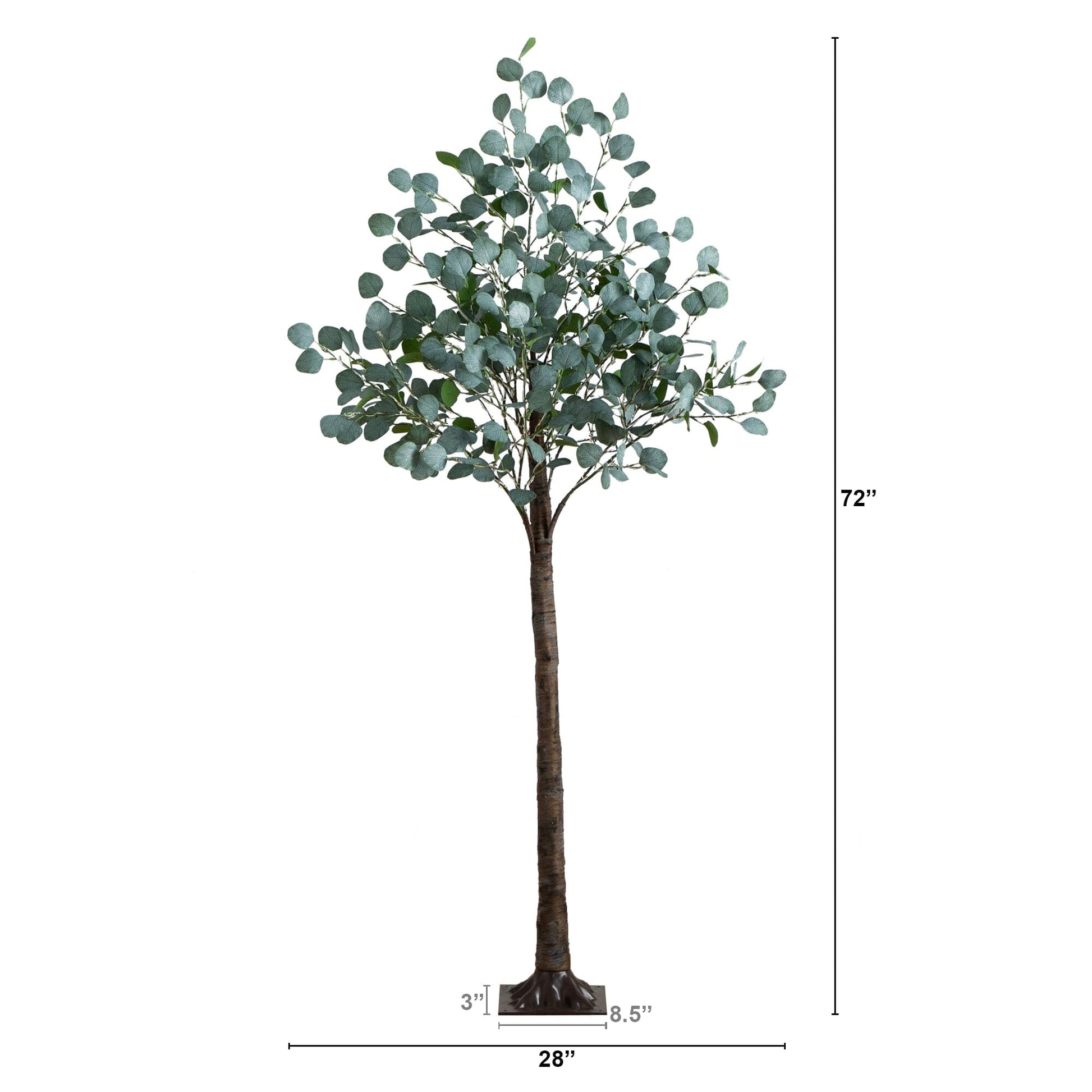 6 ft lighted artificial eucalyptus tree by Nearly Natural with 420 warm white LEDs on Tampa Home & Garden Store