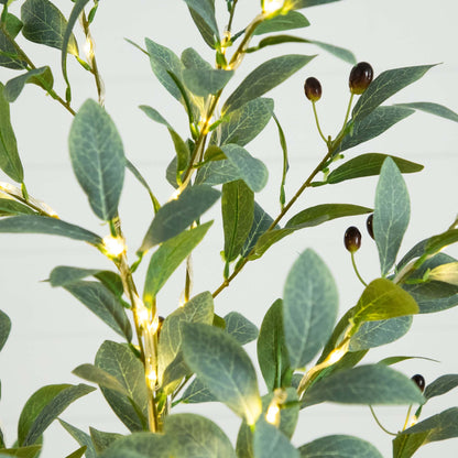 Artificial Fruiting Olive Tree and Warm Lights