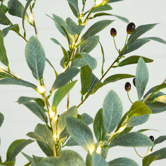 6’ Lighted Artificial Fruiting Olive Tree with 280 warm white LEDs Nearly Natural on Tampa Home & Garden Store